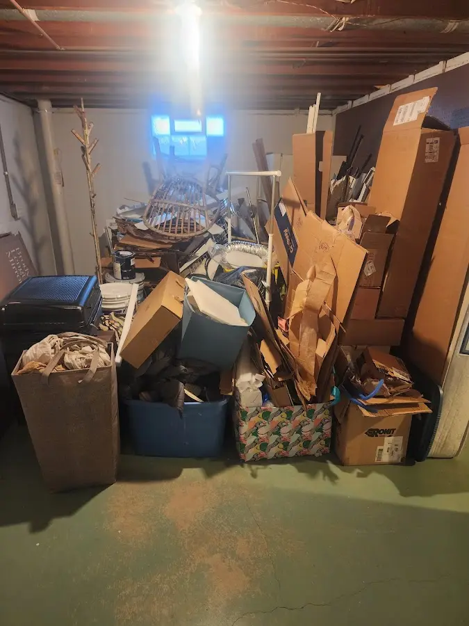 Roll-off dumpster container at job site for 2 Yard Dumpster Rental in Fort Mitchell